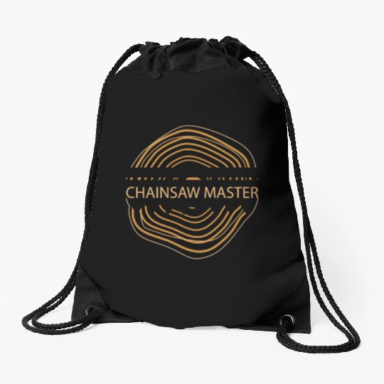Lumberjack Chainsaw Master Wood Grain Gift Idea Drawstring Bags