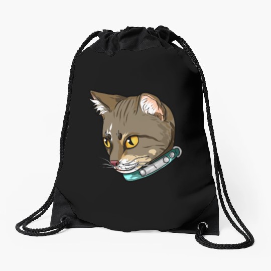 Brazilian Shorthair Cat Face Love Sweet cool funny Drawstring Bags