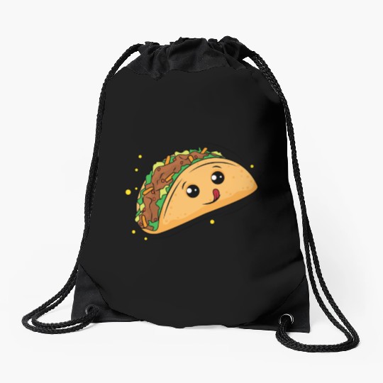 Delicious Taco Cartoon Drawstring Bags