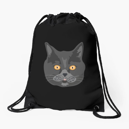 Cat British Shorthair Cat Face - Gift Idea Drawstring Bags