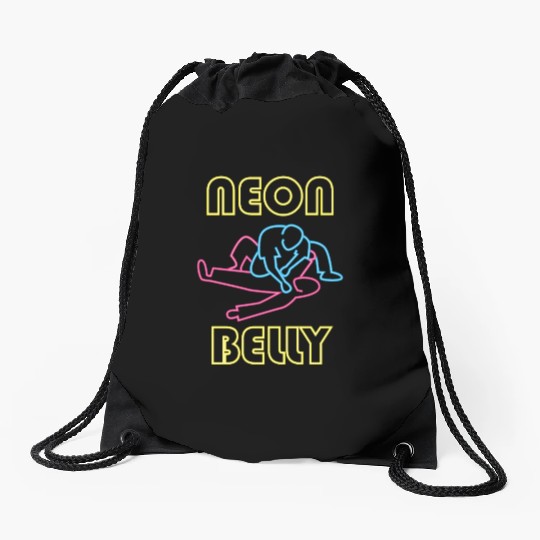 Brazilian Jiu Jitsu: BJJ Neon Knee On Belly Drawstring Bags