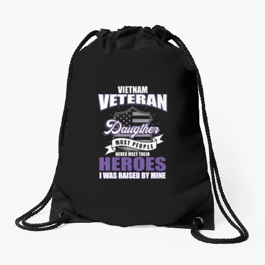 Vietnam Veteran, gift, birthday, heroes Drawstring Bags