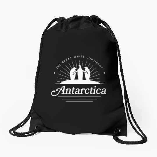 Antartica Penguins Great White Continent Drawstring Bags