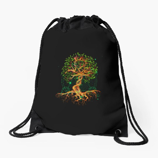 DNA Tree of Life Genetics Colorful Biology Science Drawstring Bags