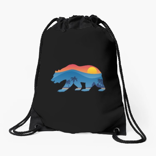 California Bear Drawstring Bags