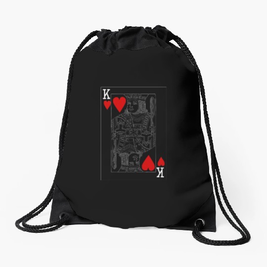 KING OF HEARTS PLAYING CARD Drawstring Bags