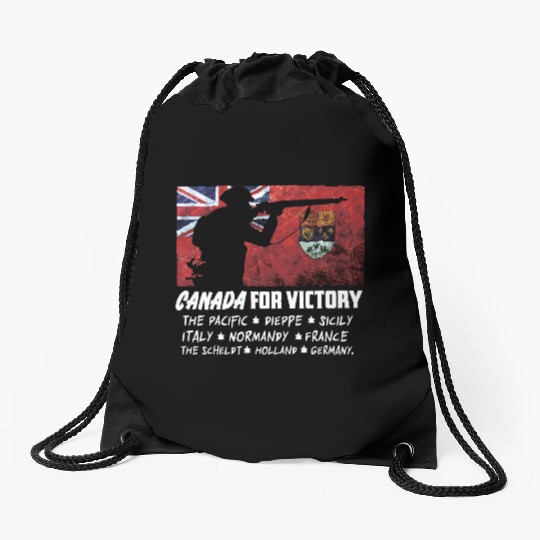 Canadian World War 2 Battles Drawstring Bags