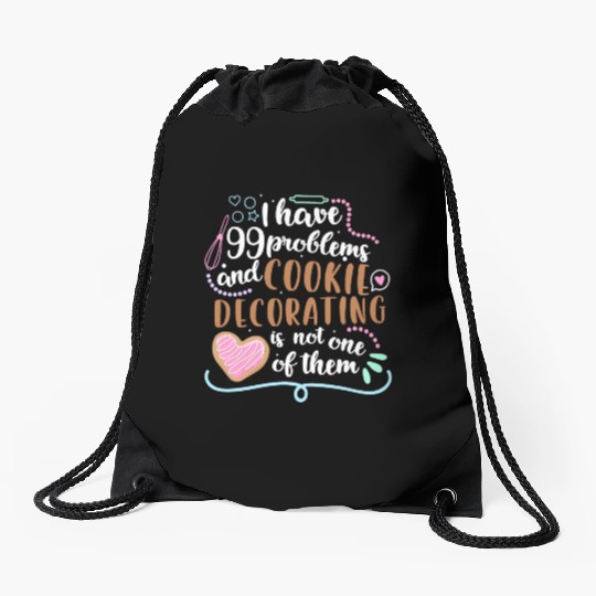 Funny Cookie Decorating Design for Cookie Artists Drawstring Bags