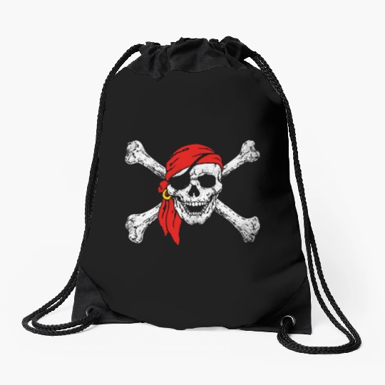 Pirate Skull Crossbones Drawstring Bags