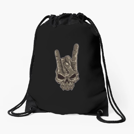 Devil Horns Sign | Heavy Metal Hand Gesture Music Drawstring Bags