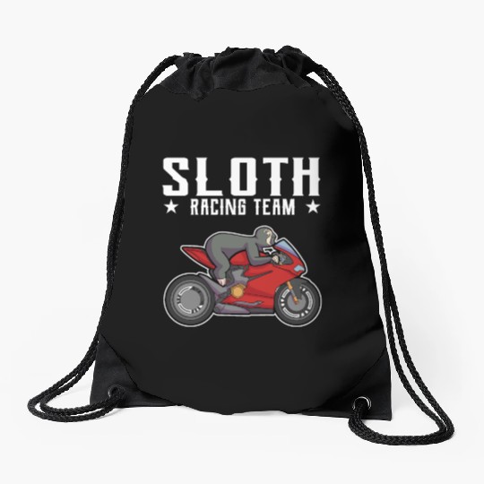 Sloth Racing Team Biker Motorcycle Gift Drawstring Bags