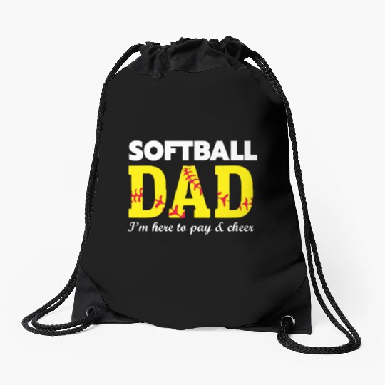 softball dad Drawstring Bags