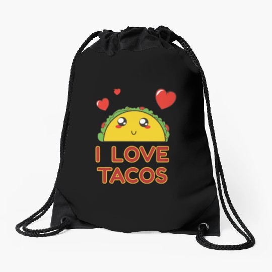 I Love Tacos Drawstring Bags