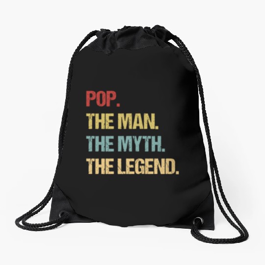 Mens Pop The Man The Myth The Legend design Drawstring Bags