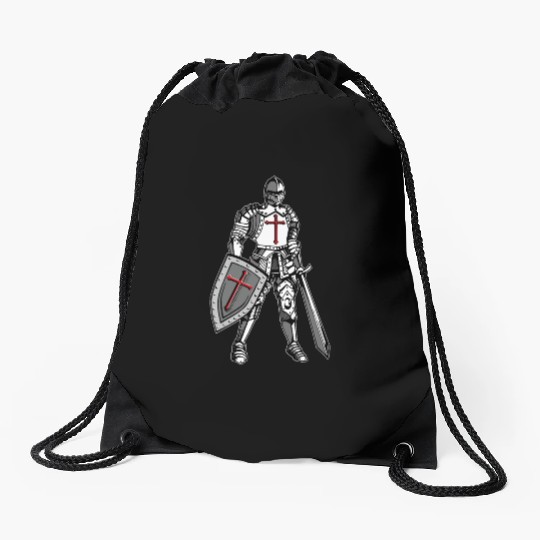 Knights Templar Crusader Cross Armor Drawstring Bags
