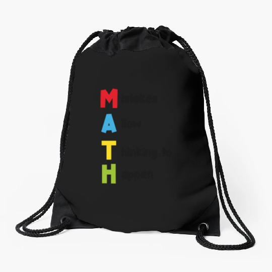 Math quote school kid quote gift Drawstring Bags