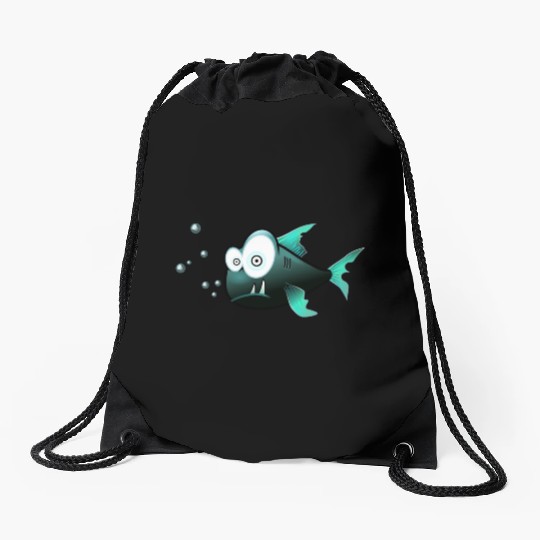 Cute Killer Fish Drawstring Bags