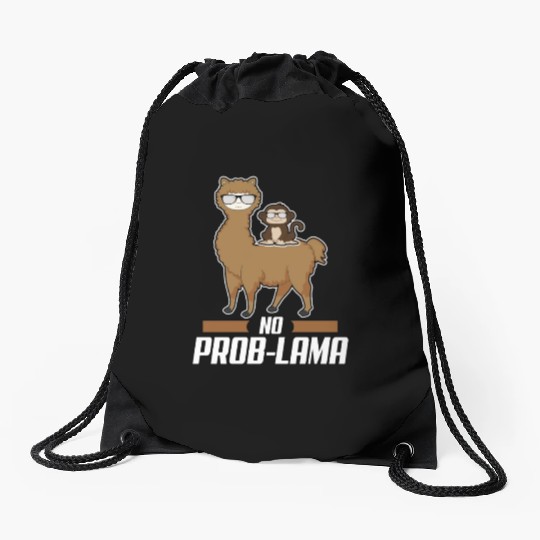 No Prob Lama Llama Alpaka Monkey Gift Sunglasses Drawstring Bags