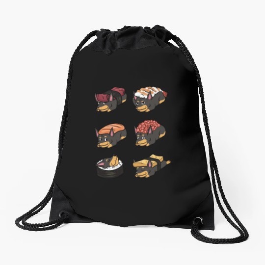 Doberman Sushi Nigiri Drawstring Bags