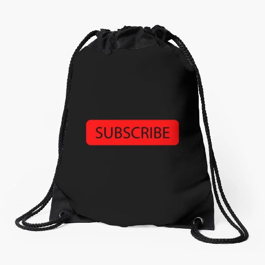 Youtube subscribe design Drawstring Bags