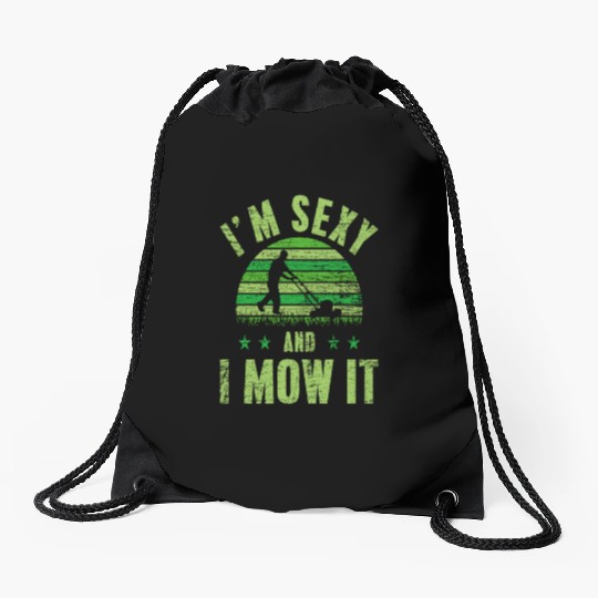 Lawn Mowing Sexy Drawstring Bags
