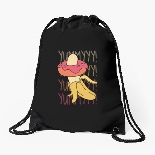 Banana Donut Yummy Delicious Funny Drawstring Bags