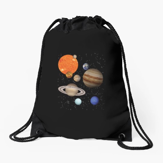 realistic Solar System planet Outer Space Explorer Drawstring Bags