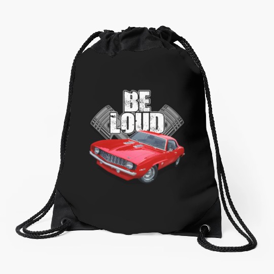 be loud camaro Drawstring Bags