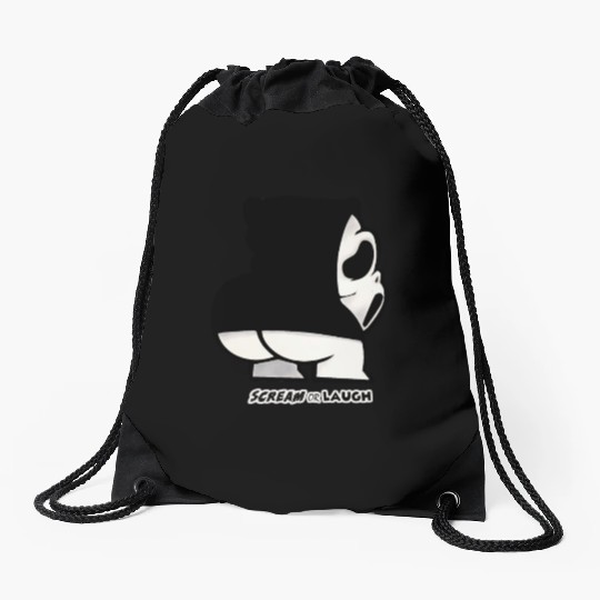 Ghost creature scream or laugh Drawstring Bags