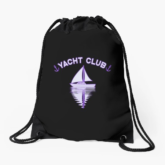 Yacht Club sailing ship sailing anchor Drawstring Bags