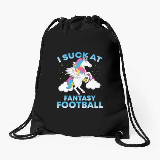 I Suck At Fantasy Football Funny Football Lover Drawstring Bags