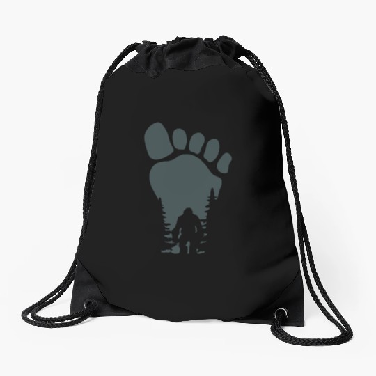 Sasquatch Yeti Bigfoot Wild man Funny saying Drawstring Bags