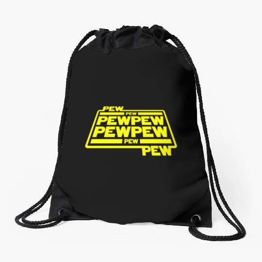 Pew Pew Pew Drawstring Bags