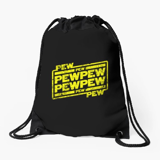 Pew Pew Pew Drawstring Bags