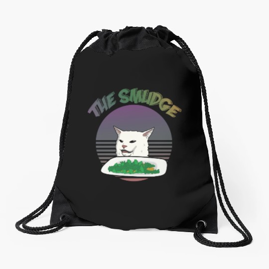 Smudge The Cat Meme Drawstring Bags