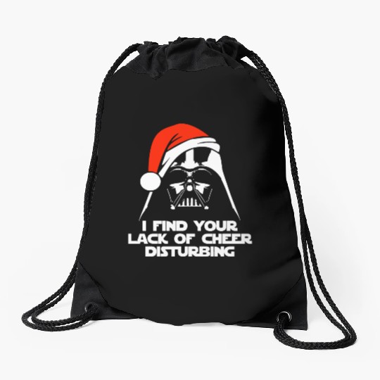 Darth Vader Santa Claus Christmas Sweater Design Drawstring Bags