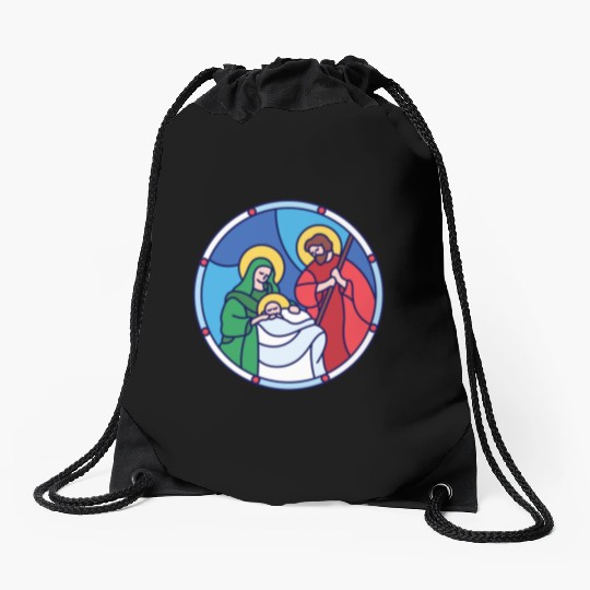 Josef Maria Jesus Jesus birth Bethlehem Christmas Drawstring Bags