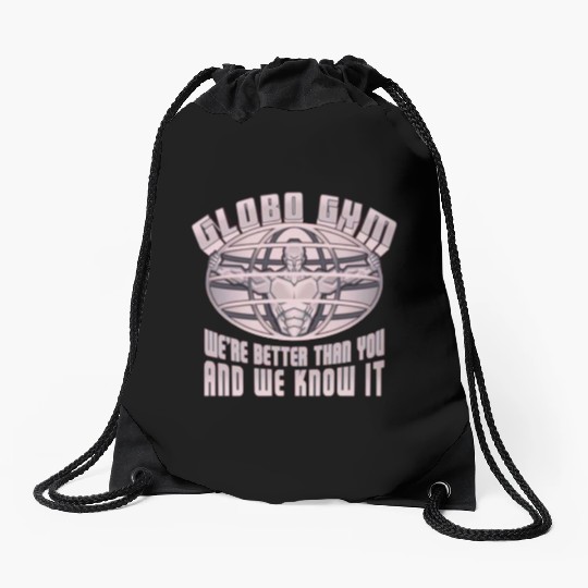 globo gym costume Drawstring Bags