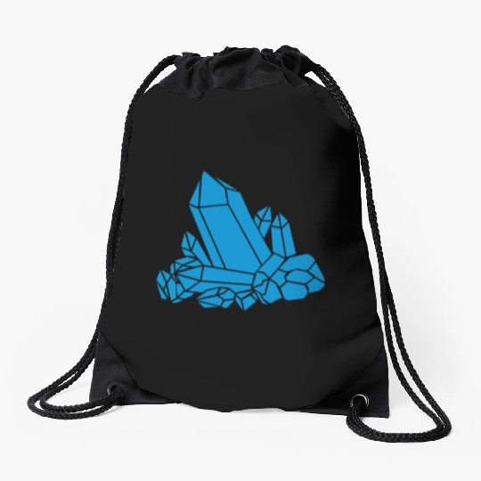 Blue crystal clipart Drawstring Bags