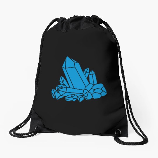 Blue crystal clipart Drawstring Bags