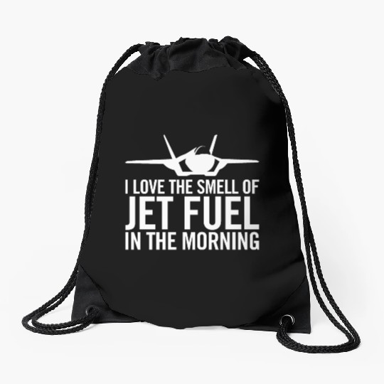 F-35 "I love the smell of jet fuel in the morning" Drawstring Bags