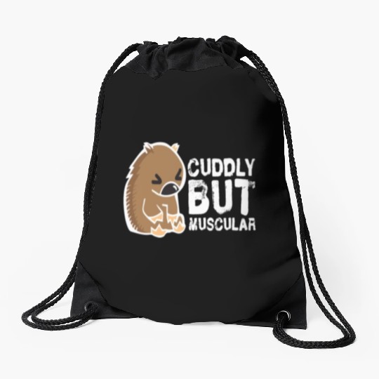 Cuddly But Muscular Wombat Sweet Australia Wild Drawstring Bags