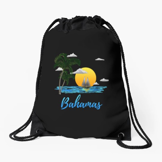 Bahamas Vacation Sailing Drawstring Bags