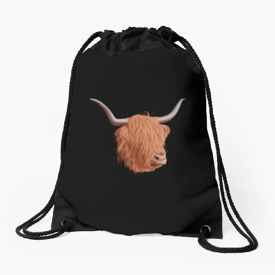 Scottish Highland Cow Drawstring Bags