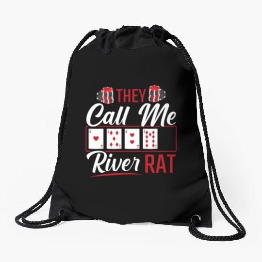 River Rat Funny Poker Player Texas Holdem Lucker Drawstring Bags