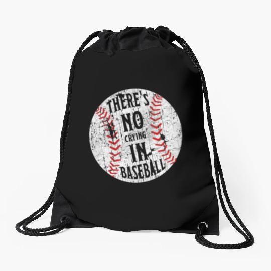 There's No Crying In Baseball I Love Sport Softba Drawstring Bags