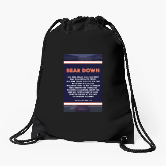 Bear Down Lyrics Poster Drawstring Bags