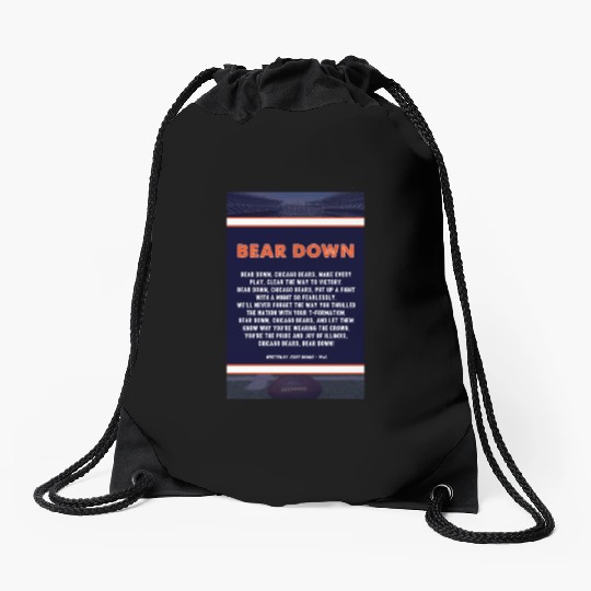 Bear Down Lyrics Poster Drawstring Bags