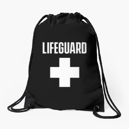 Team Lifeguard Life Guard Pool Attendant Guards Drawstring Bags