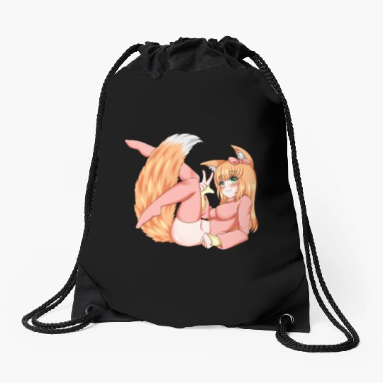 Foxy girl hen Manga Anime Waifu japanese sexy Drawstring Bags